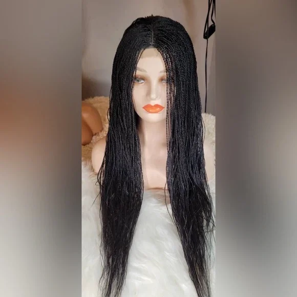Elegant Black Braided Wig - Picture 3 of 7